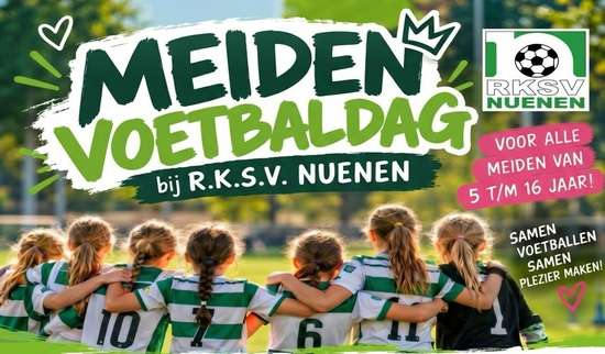 Meidenvoetbaldag op 24 oktober bij RKSV Nuenen voor meiden van 5 t/m 16 jaar